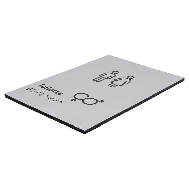 Tafel mit Piktogrammen und Blindenschrift - Toilette - Größe 100x150mm - TAB637