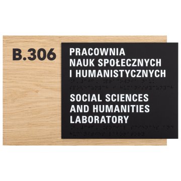 Braille-Schild - Eichenfurnierplatte - Größe 292x182mm - TAB622