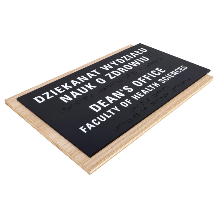 Braille-Schild - Eichenfurnierplatte - Größe 284x170mm - TAB615
