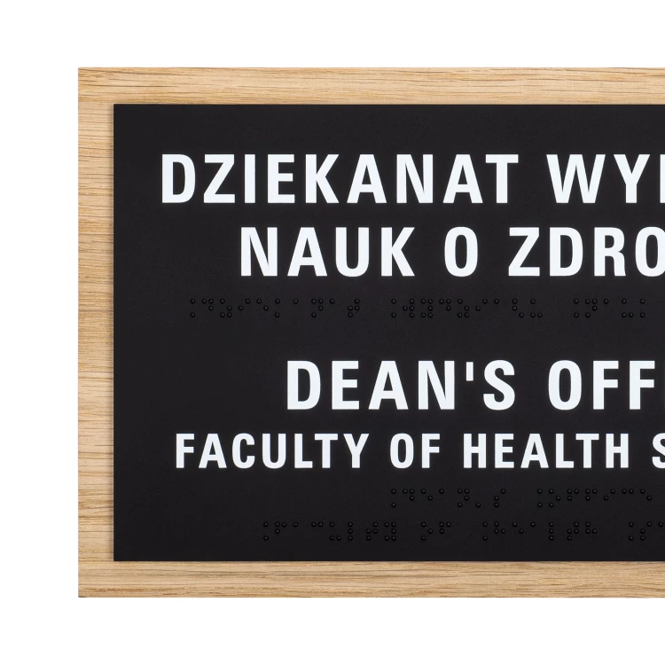 Braille-Schild - Eichenfurnierplatte - Größe 284x170mm - TAB615
