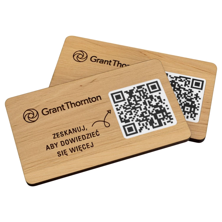 Plakette/Menü mit austauschbarem QR-Code und Gravur - Größe 120x70 mm - TAB679