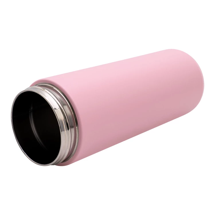 Thermoskanne aus Edelstahl mit Gravur - rosa - 600 ml - TRM012