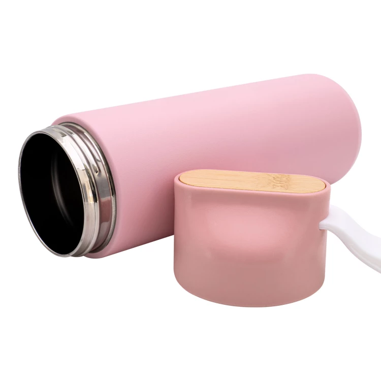 Thermoskanne aus Edelstahl mit Gravur - rosa - 600 ml - TRM012