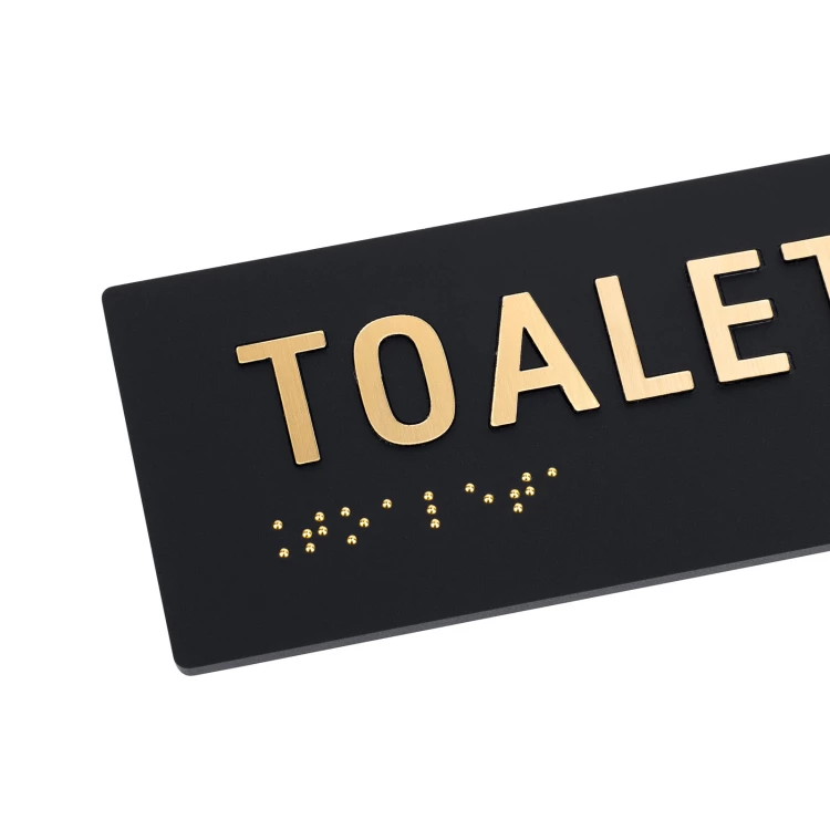Toilette - Braille-Schild - Größe 150x60mm - TAB595