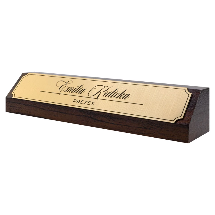 Visitenkarte für den Schreibtisch mit Name und Nachname - Lasergravur - Format 202x40 mm - WIZ013
