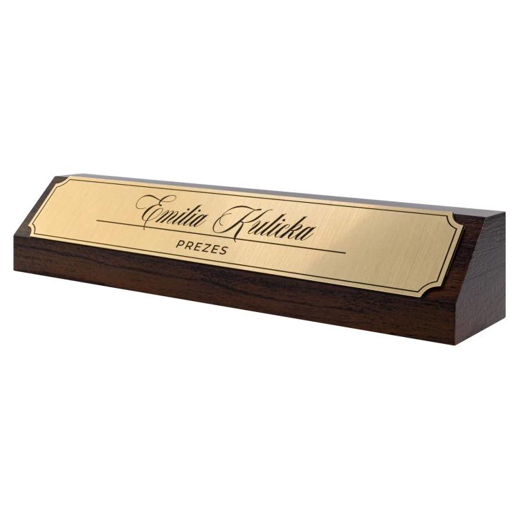 Visitenkarte für den Schreibtisch mit Name und Nachname - Lasergravur - Format 202x40 mm - WIZ013