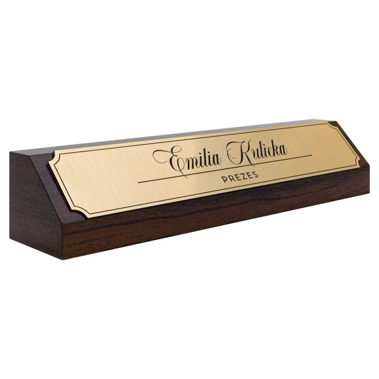 Visitenkarte für den Schreibtisch mit Name und Nachname - Lasergravur - Format 202x40 mm - WIZ013
