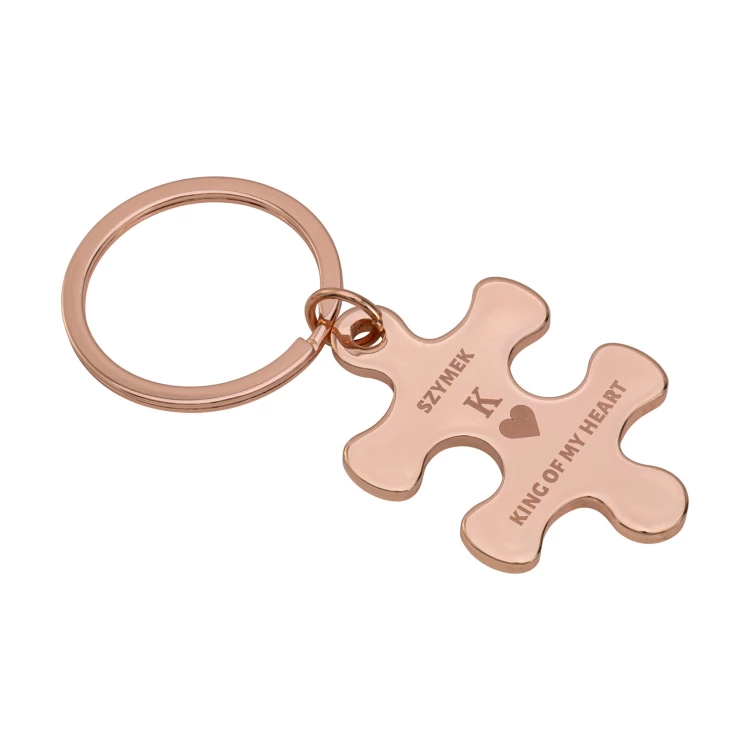 Satz von zwei Puzzle-Schlüsselanhängern - Geschenk zum Valentinstag - Größe 34x85 mm - BRL039
