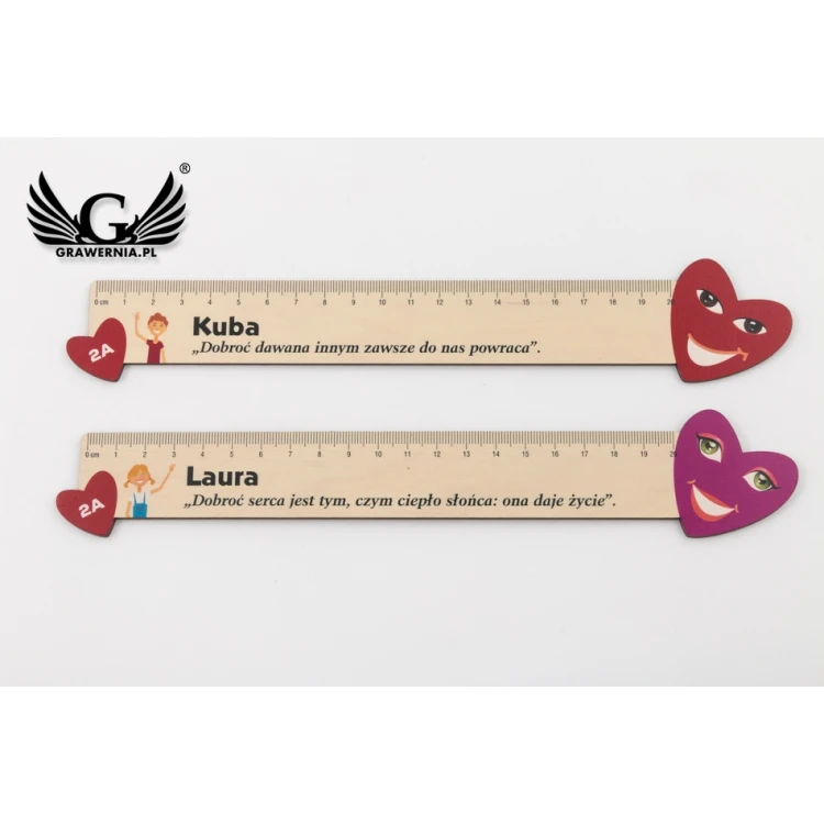 Valentinstag Holzlineale - farbiger UV-Druck - LIN003