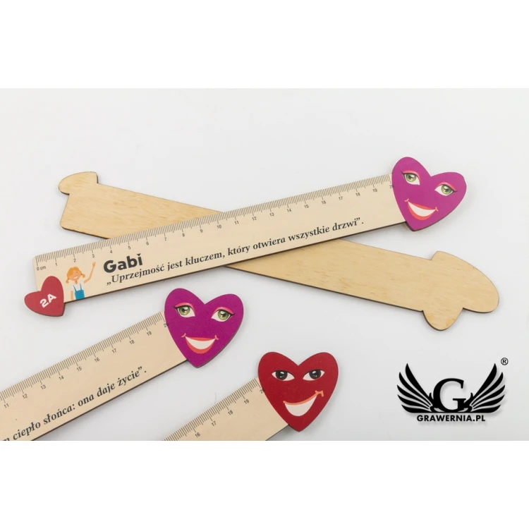 Valentinstag Holzlineale - farbiger UV-Druck - LIN003