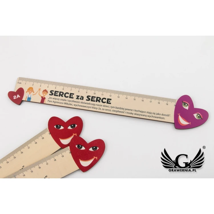 Valentinstag Holzlineale - farbiger UV-Druck - LIN003