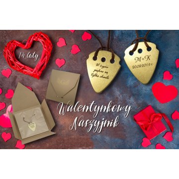 Valentinstag Halskette mit Gitarrenpick - Messing - Valentinstag KG10