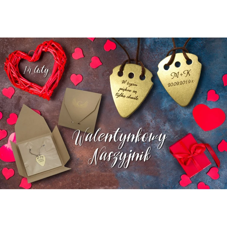 Valentinstag Halskette mit Gitarrenpick - Messing - Valentinstag KG10