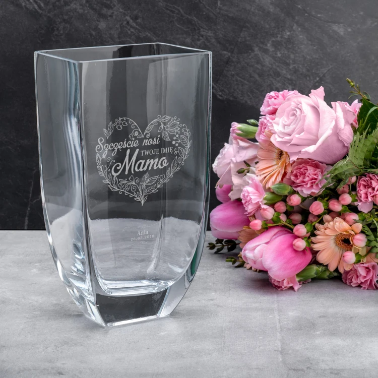 Vase mit Gravur - Flora - Muttertag - WAZ009
