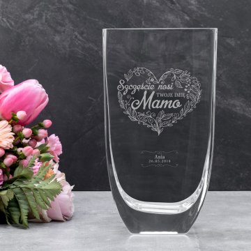 Vase mit Gravur - Flora - Muttertag - WAZ009