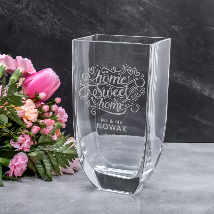 Vase mit Gravur - Flora - Fensterbank - VAS010