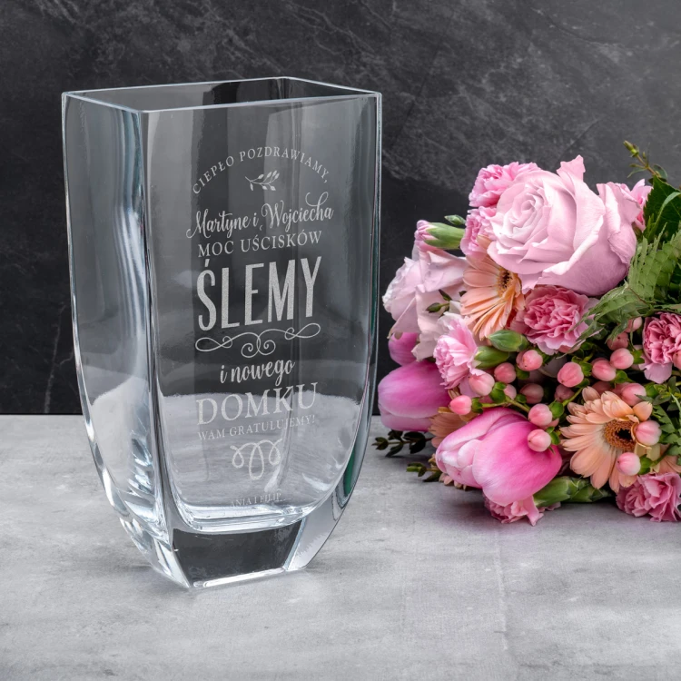Vase mit Gravur - Flora - WAZ019 - Fensterbankparty