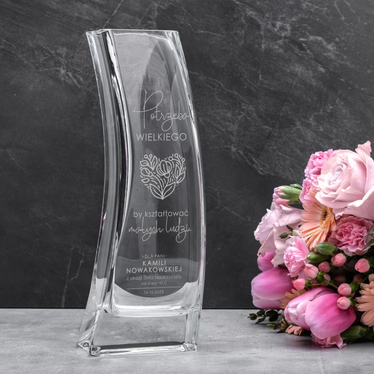 Vase mit Gravur - Lilie - WAZ015 - Tag des Lehrers