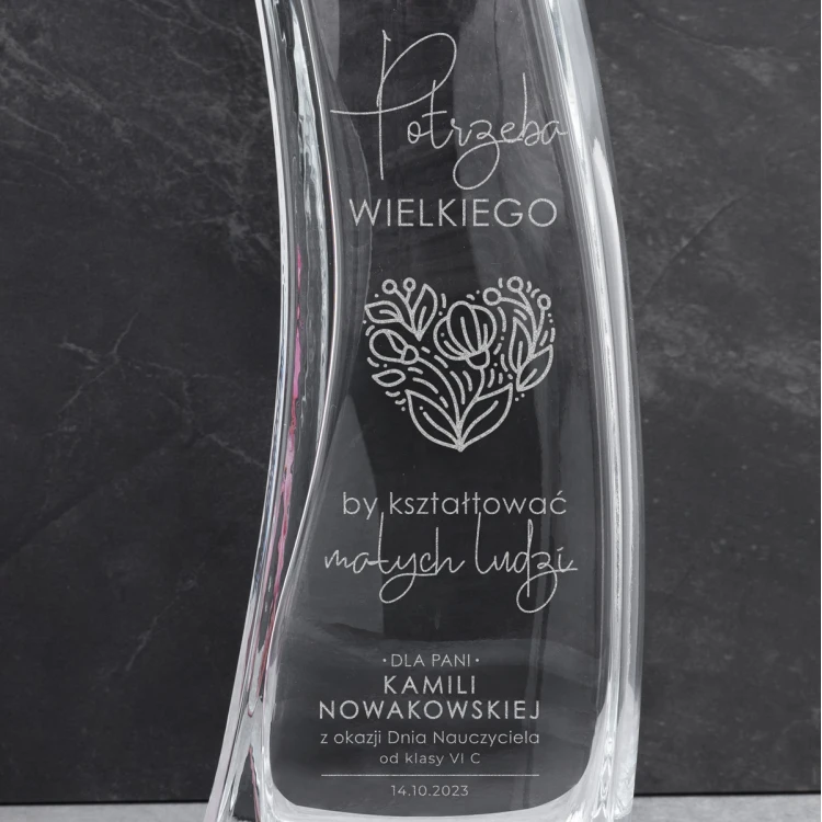 Vase mit Gravur - Lilie - WAZ015 - Tag des Lehrers