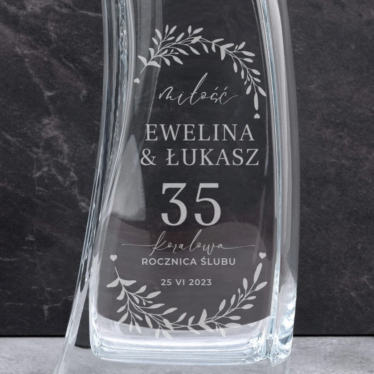 Vase mit Gravur - Lilie - WAZ017 - Korallenhochzeit Jubiläum