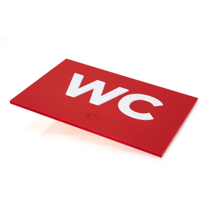WC - ADA Schild mit erhabenen Buchstaben in Braille-Schrift - Größe 100x150mm - TAB278