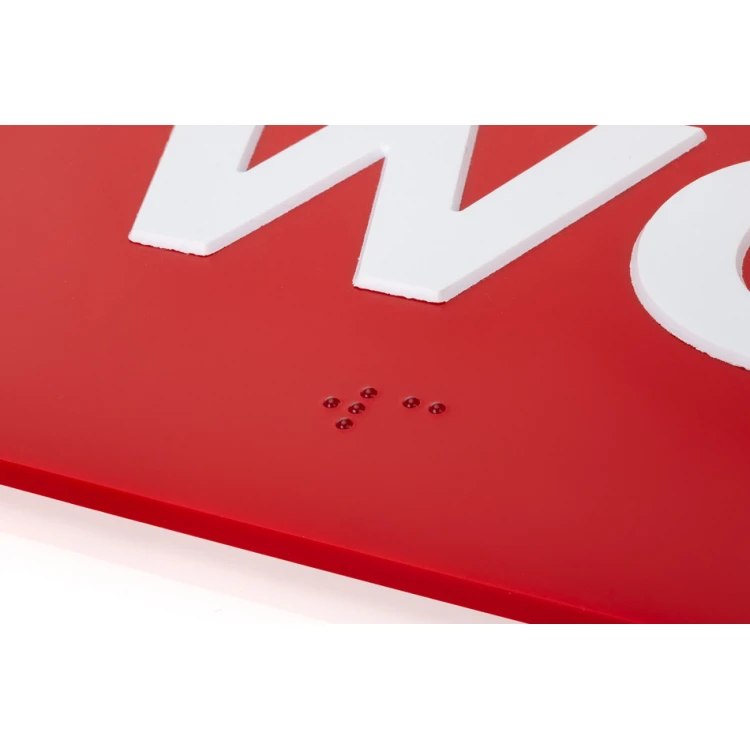 WC - ADA Schild mit erhabenen Buchstaben in Braille-Schrift - Größe 100x150mm - TAB278