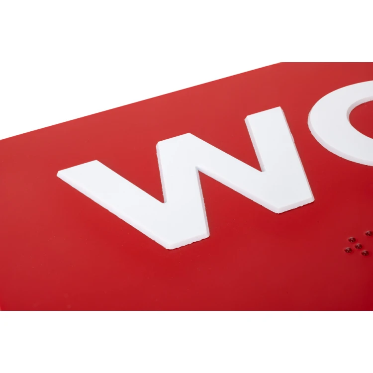 WC - ADA Schild mit erhabenen Buchstaben in Braille-Schrift - Größe 100x150mm - TAB278