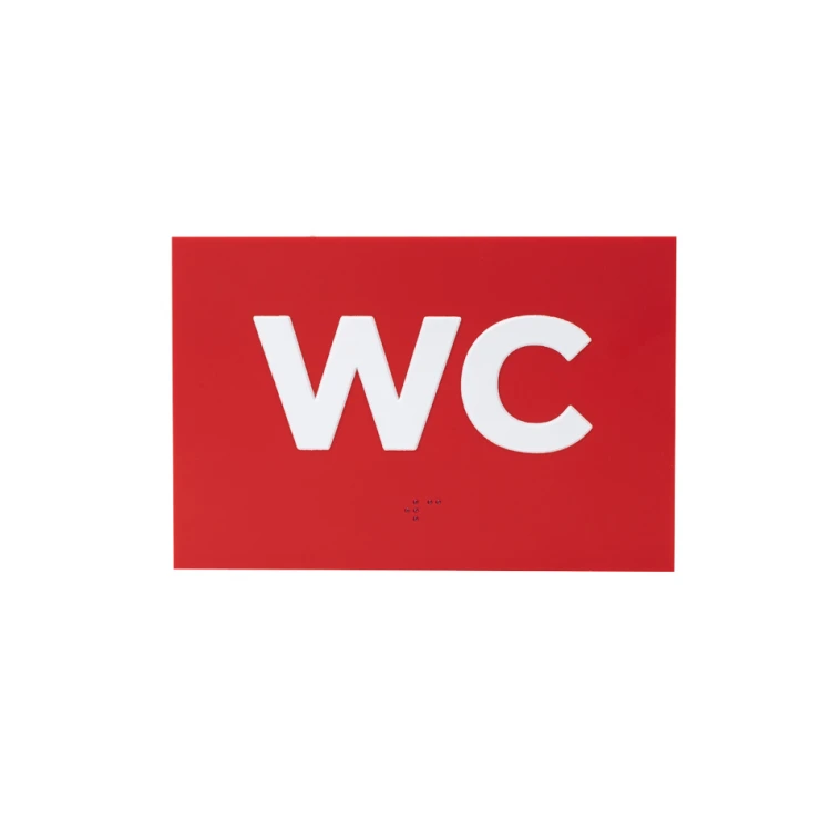 WC - ADA Schild mit erhabenen Buchstaben in Braille-Schrift - Größe 100x150mm - TAB278