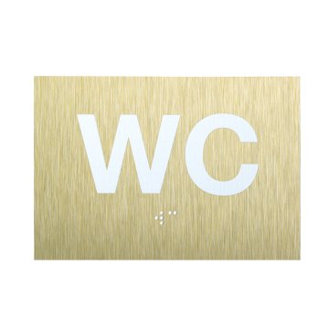 WC - Schild mit Braille-Schrift - goldener Dibond - Größe 115x80mm - TAB540
