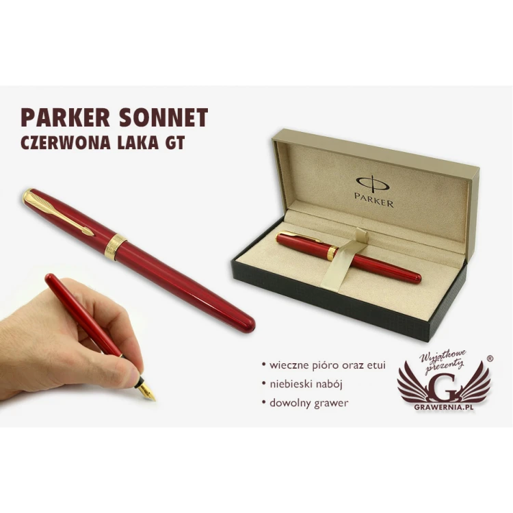 Ewiger Füllfederhalter PARKER SONNET Lack Rot GT - PAR150-P-SW