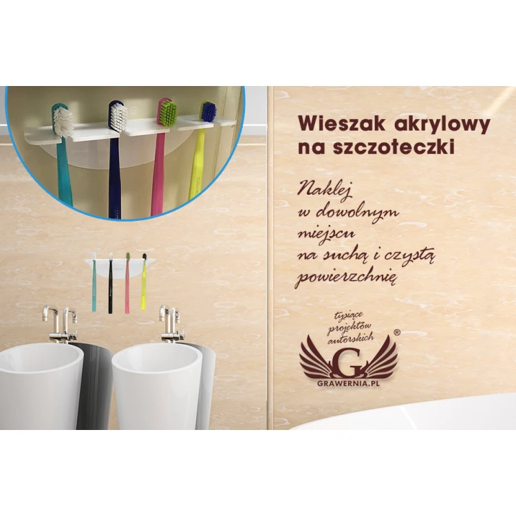 Zahnbürstenhalter für vier Zahnbürsten - weißes Acryl - ST024