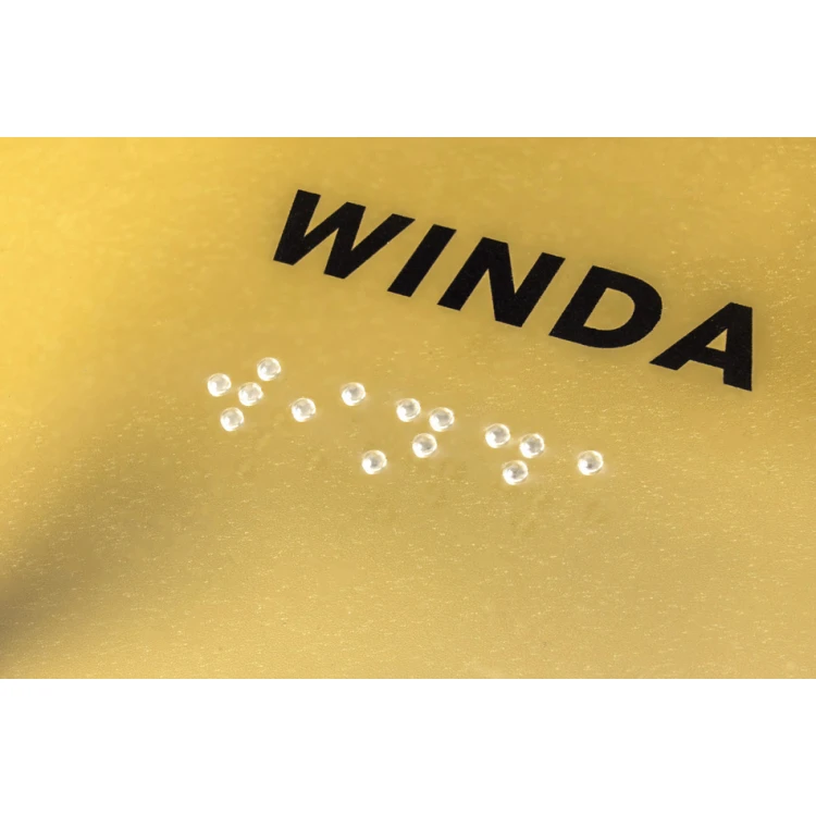 Aufzug - Plexiglasschild mit Braille-Alphabet auf Abstandshaltern - Größe 100x160mm - TAB261