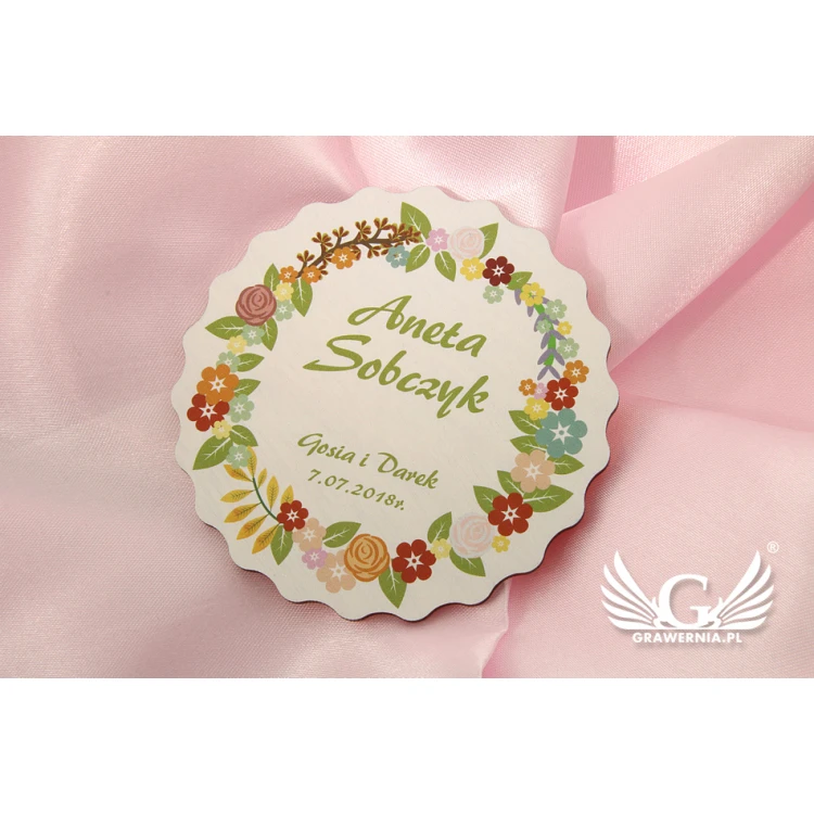 Hochzeitsetiketten - Holzkreise - UV-Druck - WIN002