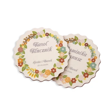 Hochzeitsetiketten - Holzkreise - UV-Druck - WIN002