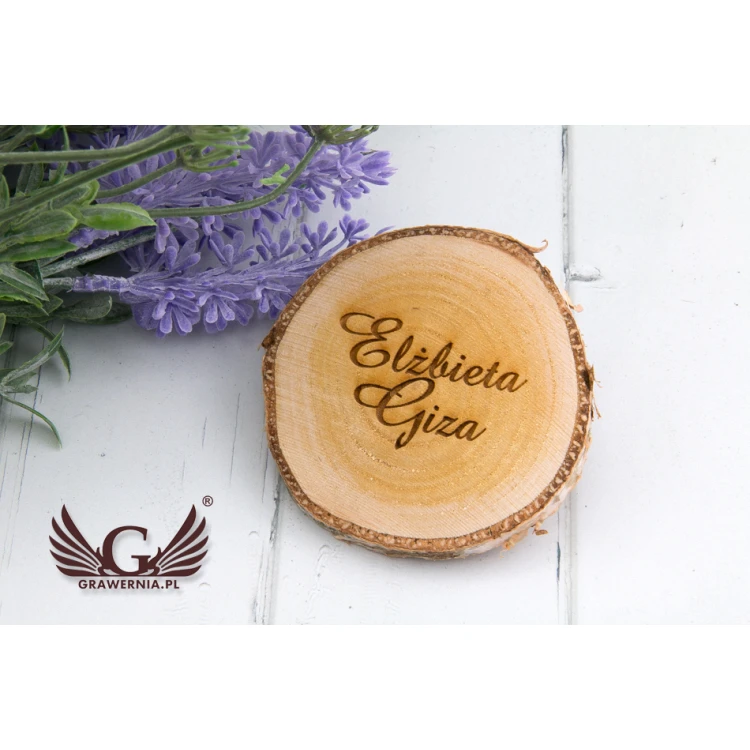 Hochzeitsetiketten - Birkenrinde - Lasergraviert - WIN003