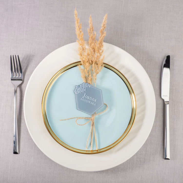 Hochzeitsetiketten aus transparentem Plexiglas mit UV-Druck - WIN010