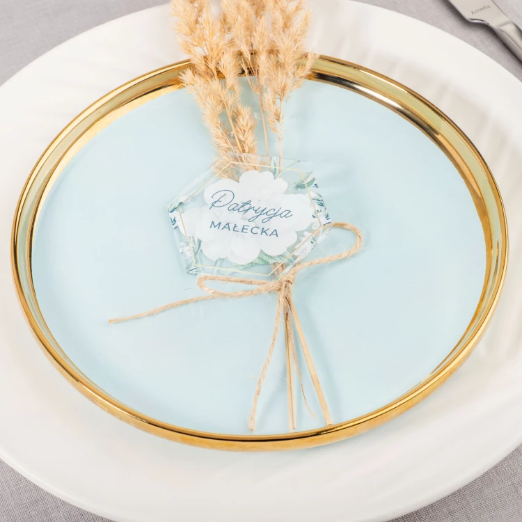 Hochzeitsetiketten aus transparentem Plexiglas mit UV-Druck - WIN018