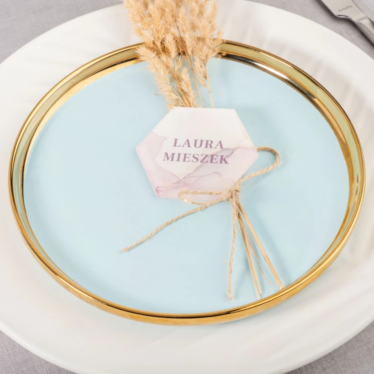 Hochzeitsetiketten aus transparentem Plexiglas mit UV-Druck - WIN022