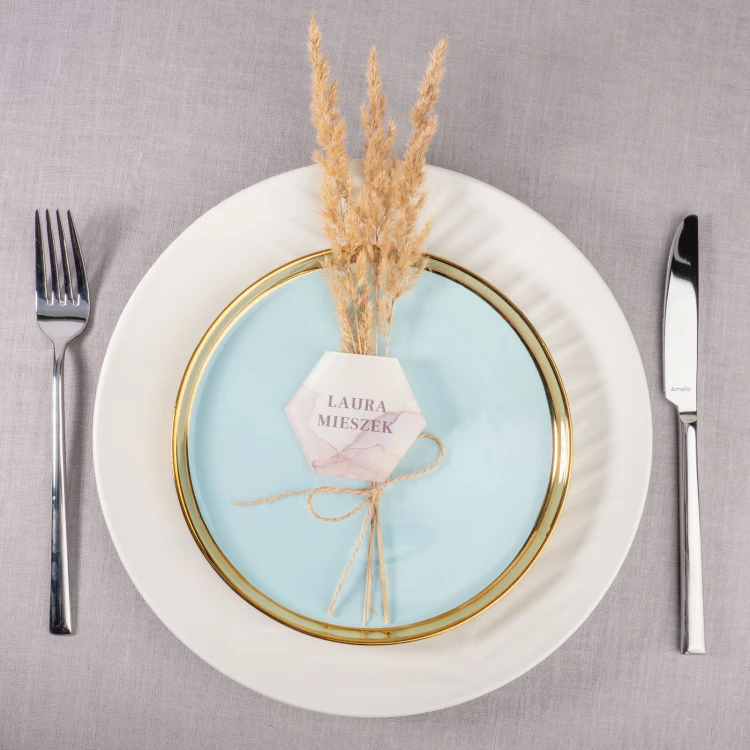 Hochzeitsetiketten aus transparentem Plexiglas mit UV-Druck - WIN022