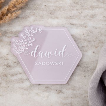 Hochzeitsetiketten aus transparentem Plexiglas mit UV-Druck - WIN017