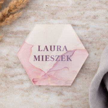 Hochzeitsetiketten aus transparentem Plexiglas mit UV-Druck - WIN022