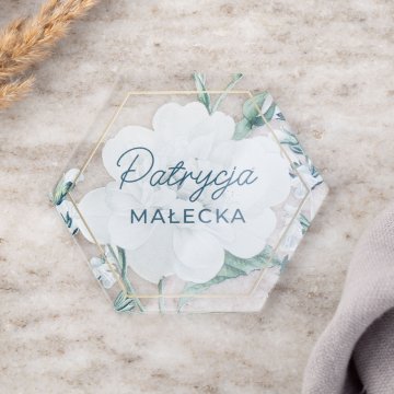 Hochzeitsetiketten aus transparentem Plexiglas mit UV-Druck - WIN018