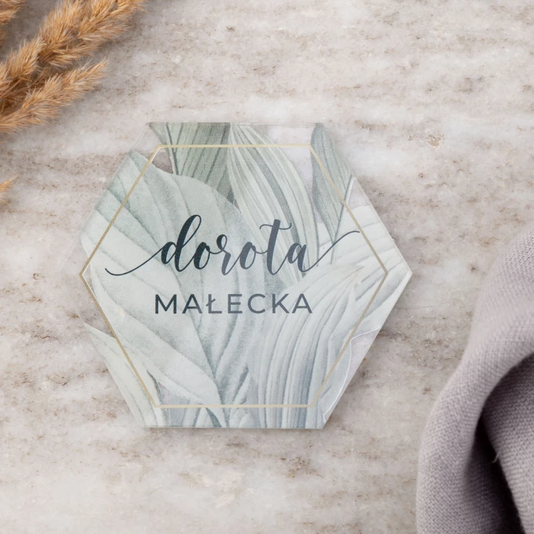 Hochzeitsetiketten aus transparentem Plexiglas mit UV-Druck - WIN012