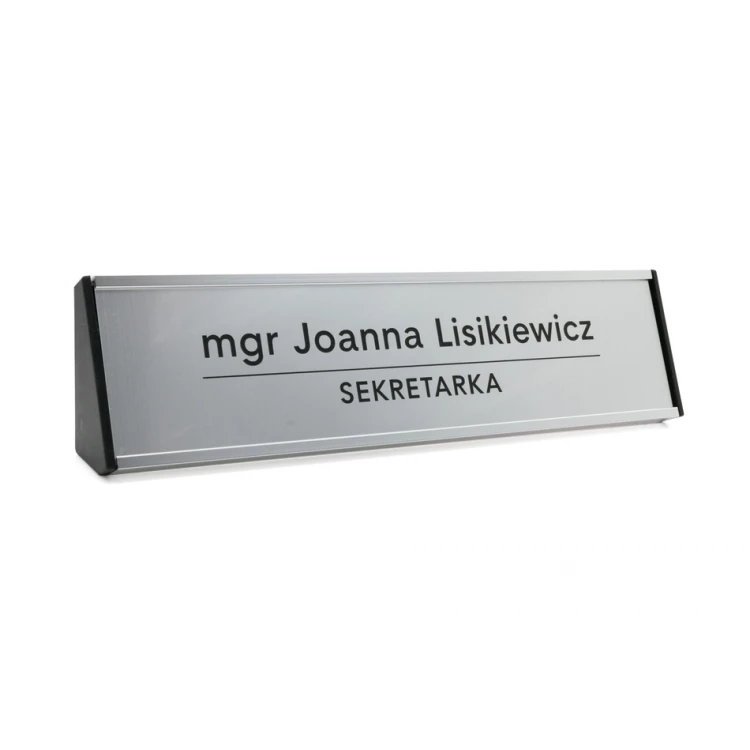 Schreibtischvisitenkarte mit graviertem Schild - Silber - WIZ001