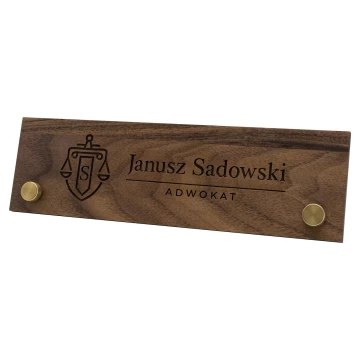 Visitenkarte für den Schreibtisch mit Name und Nachname - Lasergravur - Format 200x60 mm - WIZ011