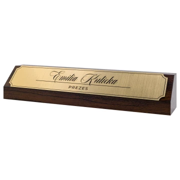 Visitenkarte für den Schreibtisch mit Name und Nachname - Lasergravur - Format 202x40 mm - WIZ013