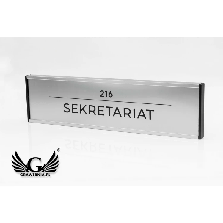 Türschild mit graviertem Schild - silberner Rahmen - WND001