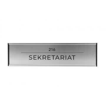 Türschild mit graviertem Schild - silberner Rahmen - WND001