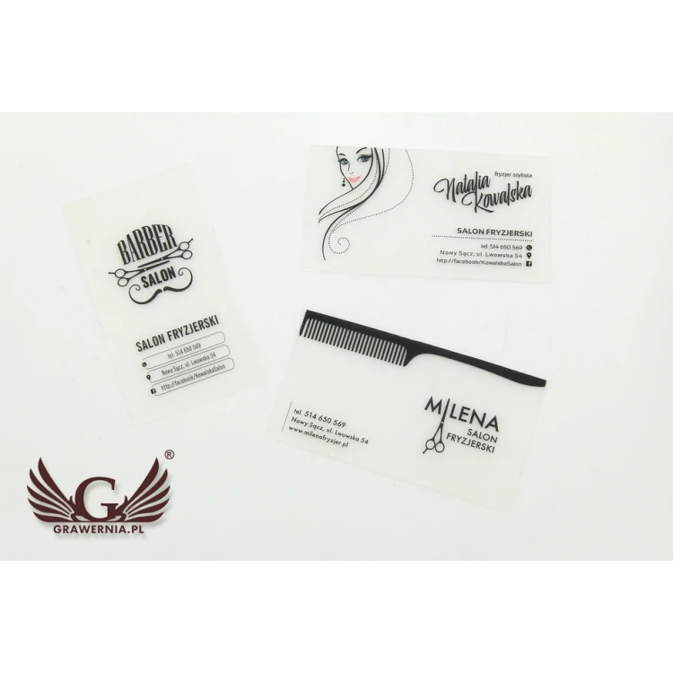 Kunststoff-Visitenkarten 0,4mm mattiert - farbiger UV-Druck