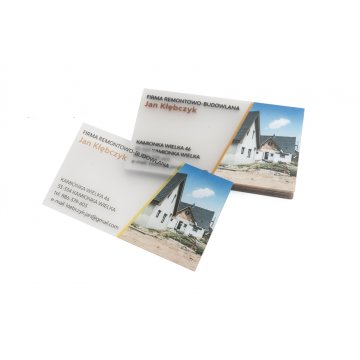Kunststoff-Visitenkarten 0,4mm mattiert - farbiger UV-Druck